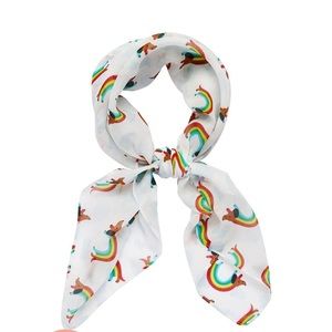 Rainbow Ruff White Rainbow Dog Erstwilder pinup retro Head Scarf
